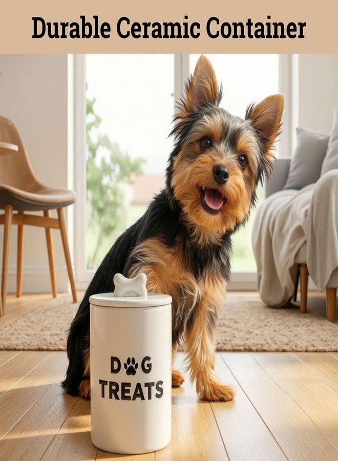 HB Design Co. Ceramic Dog Treat Container Airtight - Ceramic Lid - 4 Cups - 4.3"W x 6.6"H - Image 5