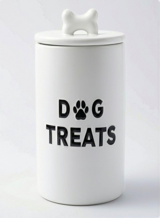 HB Design Co. Ceramic Dog Treat Container Airtight - Ceramic Lid - 4 Cups - 4.3"W x 6.6"H - Image 1