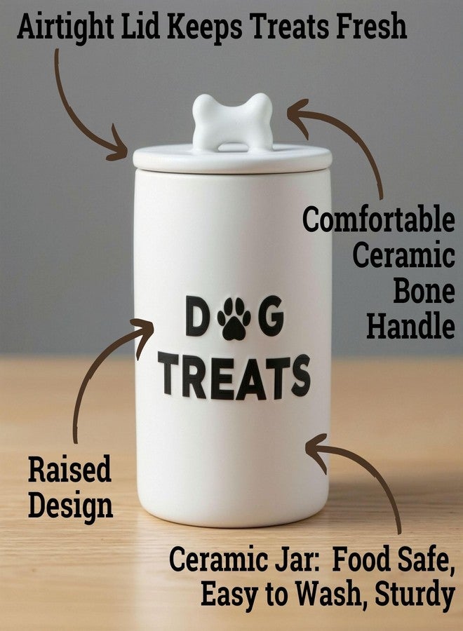 HB Design Co. Ceramic Dog Treat Container Airtight - Ceramic Lid - 4 Cups - 4.3"W x 6.6"H - Image 2