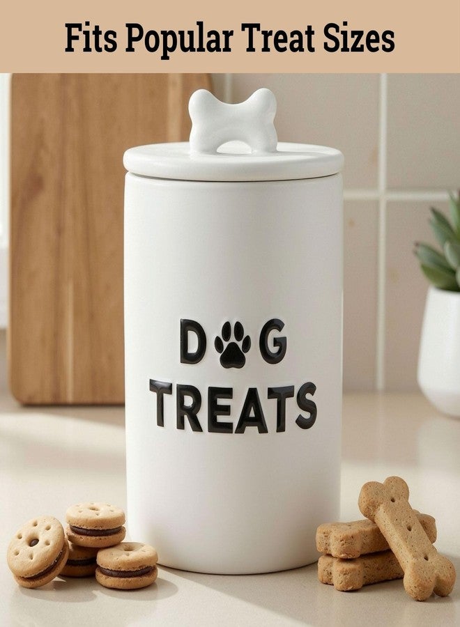 HB Design Co. Ceramic Dog Treat Container Airtight - Ceramic Lid - 4 Cups - 4.3"W x 6.6"H - Image 3