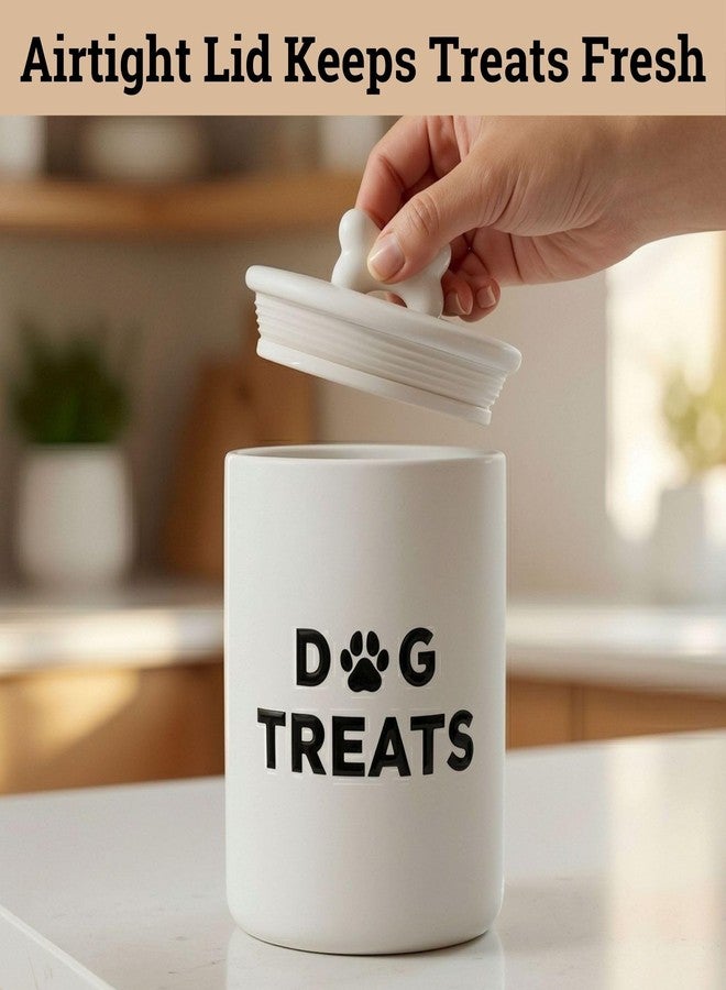 HB Design Co. Ceramic Dog Treat Container Airtight - Ceramic Lid - 4 Cups - 4.3"W x 6.6"H - Image 4