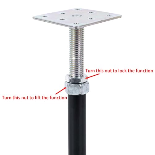 YXGJDP 4-Pack Floor Jacks,Floor Straightener,Adjust Supports,Lift Supports,Level Supports,Adjustable House Jack for The Floor,Post 5" to 8" - Image 3