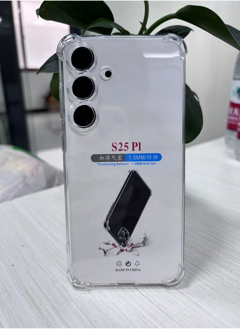 URBBKING - Four Corners TPU Shock-Absorption Flexible Cell Phone Case Cover For Samsung Galaxy S25 Plus 5G Clear - Image 1