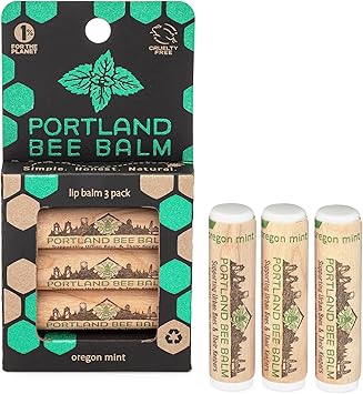 Portland Bee Balm Chapstick Oregon Mint 3 Pack by Portland Bee Balm - Image 1