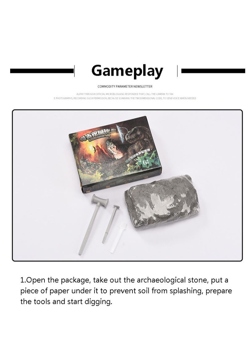 لعبة تعليمية بحفر فوسيلات لأولاد - هيكل عظم طائر الرأس القاسٍ (تيرانوسور ركس) للألعاب التعليمية - Image 3