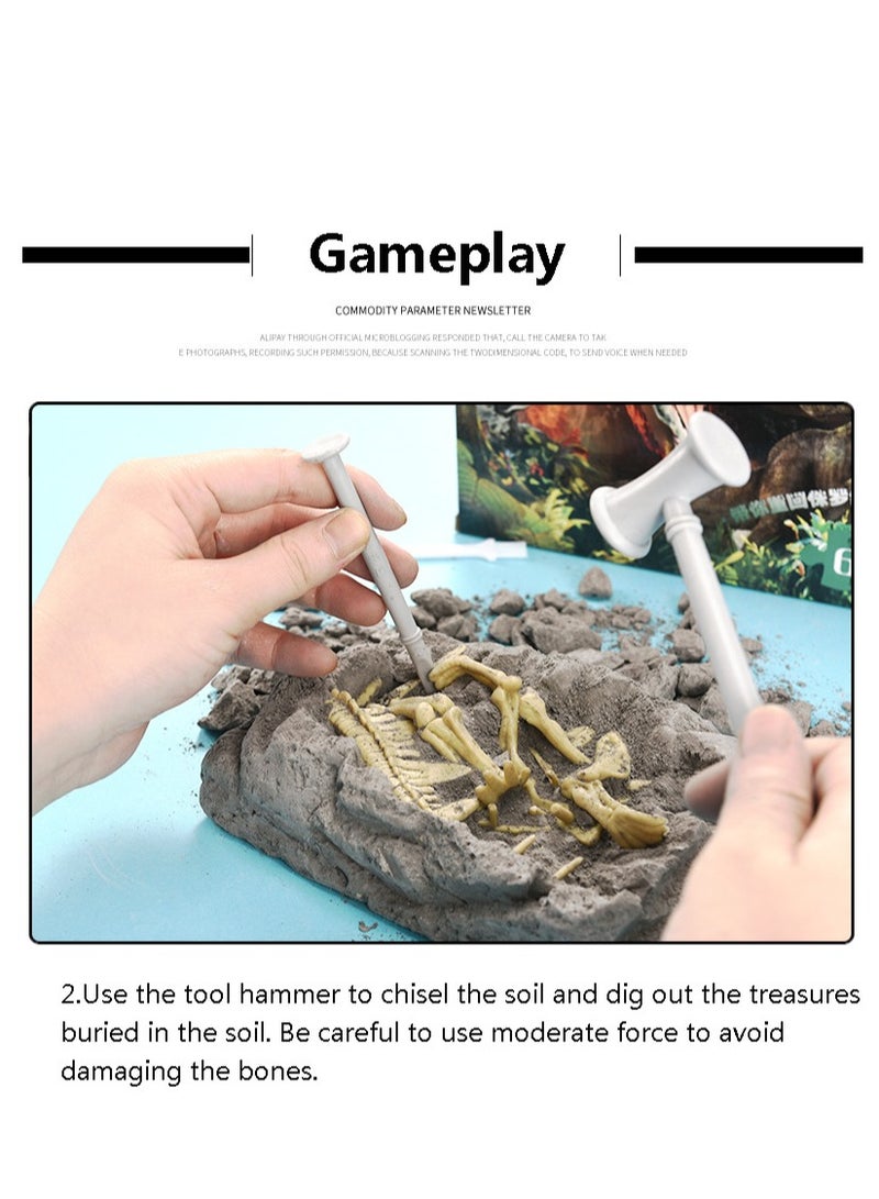 لعبة تعليمية بحفر فوسيلات لأولاد - هيكل عظم طائر الرأس القاسٍ (تيرانوسور ركس) للألعاب التعليمية - Image 4