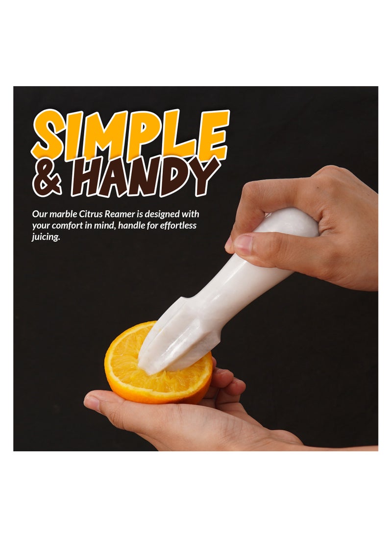 RADICALn - Marble Citrus Reamer 6'' Inches White Handmade Juice Reamer - Citrus Juicer Reamer, Lemon Reamer, Grapefruit Juicer Manual, Citrus Reamer Handheld Lime Squeezer - Lemon Juicer Reamer - Image 1