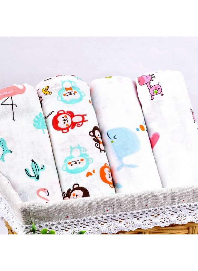 MOM'S HOME Organic Cotton Baby Muslin Swaddle ; 100X100 Cm ; 03 Year ; Pack Of 4 Breathable (Multicolor)  - Image 3