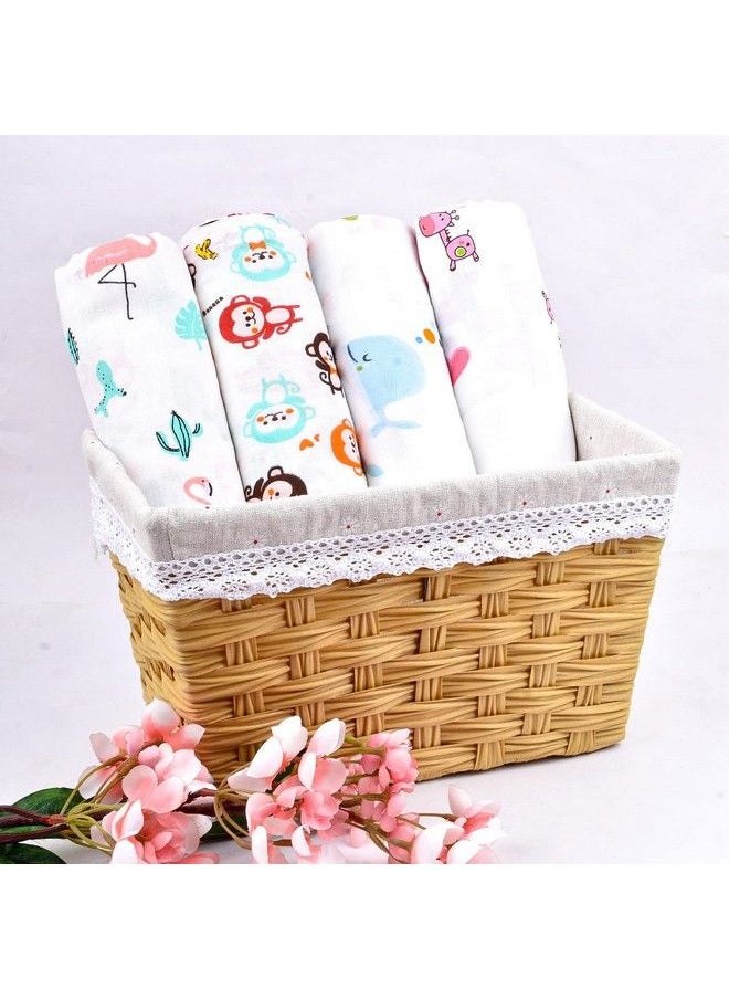 MOM'S HOME Organic Cotton Baby Muslin Swaddle ; 100X100 Cm ; 03 Year ; Pack Of 4 Breathable (Multicolor)  - Image 1