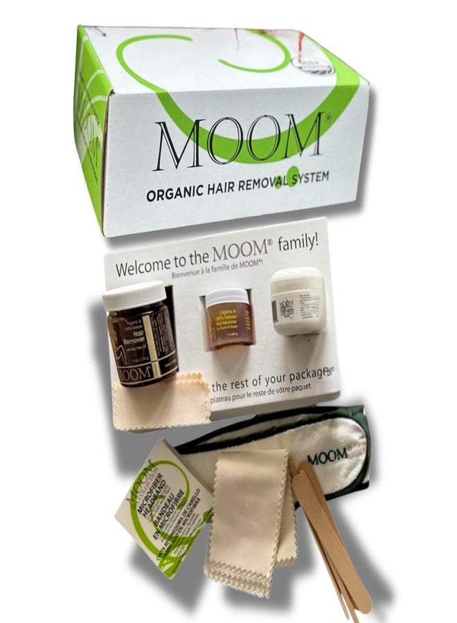 MOOM Organic Waxing Kit Gift Box for Women - Sugar Wax Hair Removal for Face, Bikini & Underarms - Travel Wax, Foot Spa Cream & Tools - Ideal for traveling & gifting - Image 1