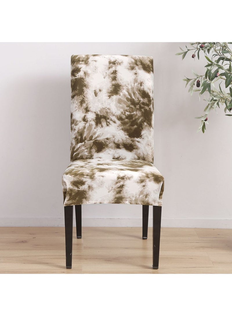 NIBEMINENT Graffiti Print Simple Home Linen Chair Cover Brown/White