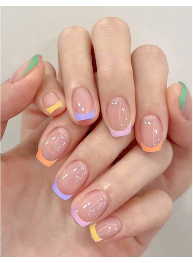 اظافر تركيب تحتوي العلبه على 24 ظفر مع مبرد اظافر و صمغ - Image 1