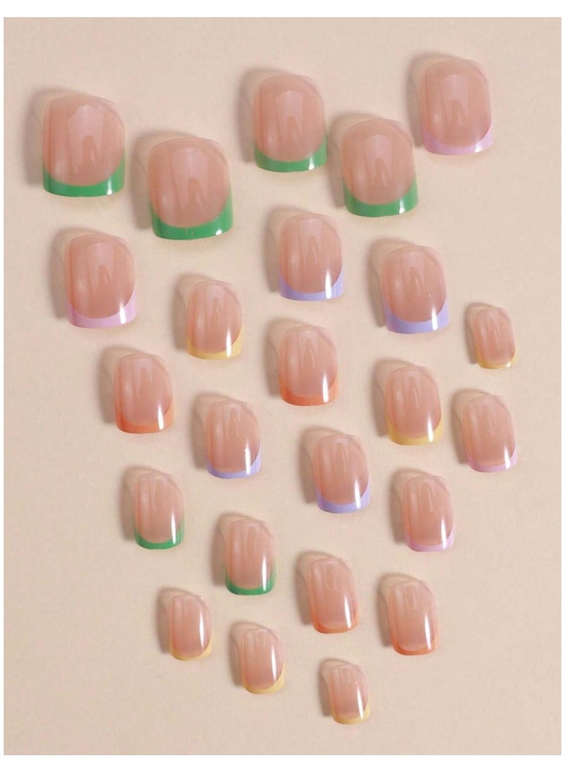 اظافر تركيب تحتوي العلبه على 24 ظفر مع مبرد اظافر و صمغ - Image 2