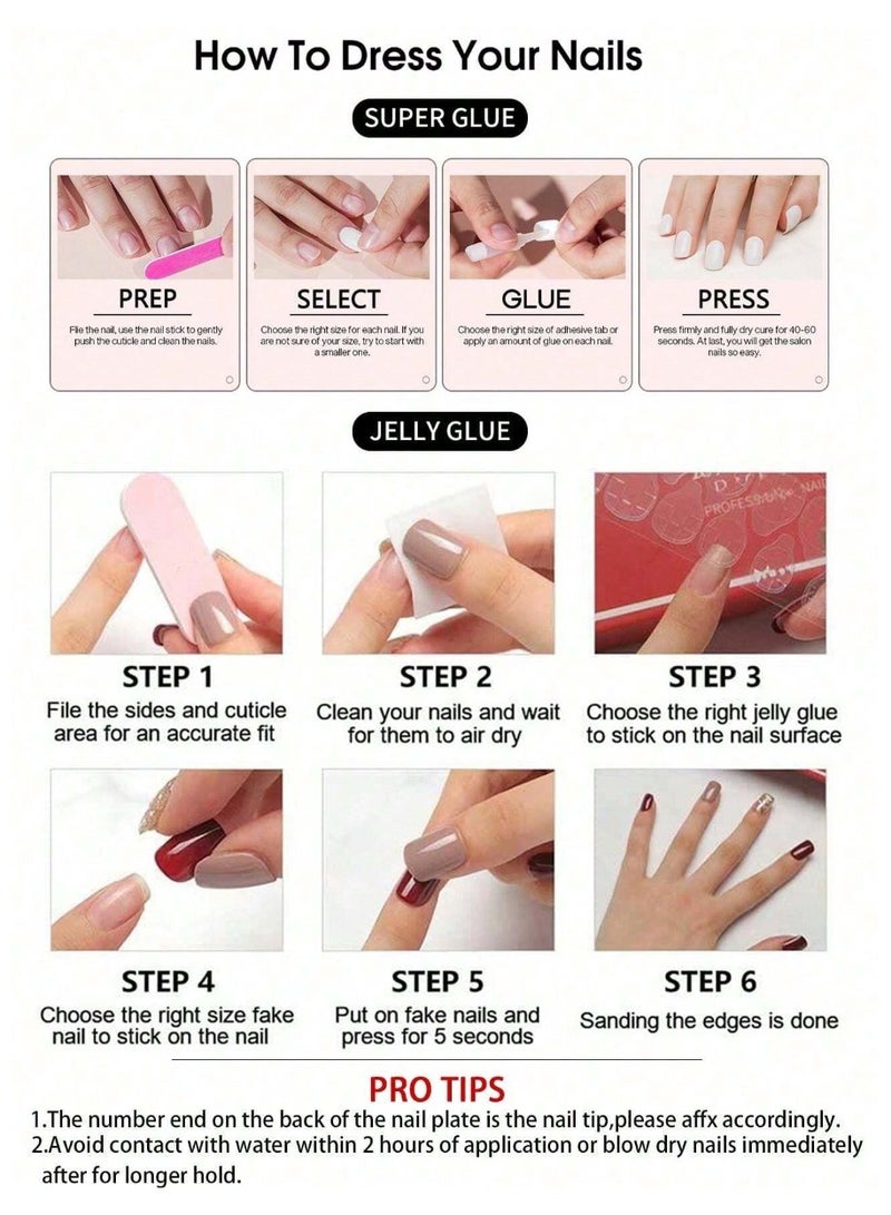 اظافر تركيب تحتوي العلبه على 24 ظفر مع مبرد اظافر و صمغ - Image 4