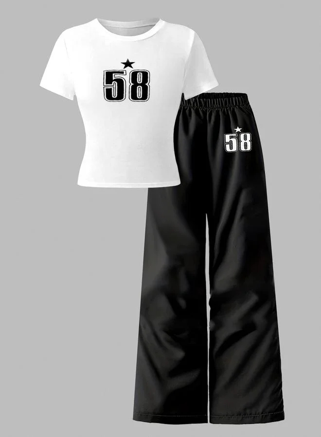 Take Two Take Two Teens Number Print T-Shirt and Pants Set
