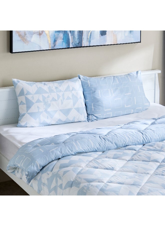 Home Box Madrid Rift 3-Piece Microfiber Reversible King Comforter Set - 220x240 cm  - Image 1