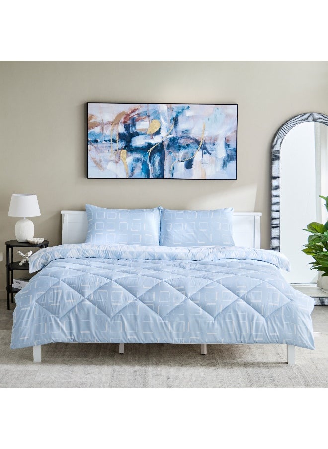 Home Box Madrid Rift 3-Piece Microfiber Reversible King Comforter Set - 220x240 cm  - Image 4