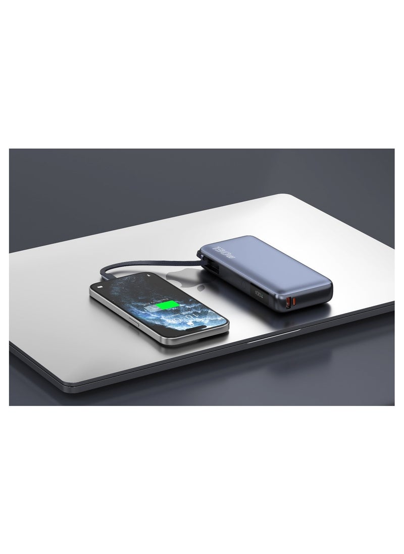 iOsuite iOsuite Power Bank 20,000 mAh PD 130W Fast Charging (2 Ports) 1*USB-C & 1*USB-A with USB-C Cable - Grey - T174LP  - Image 5