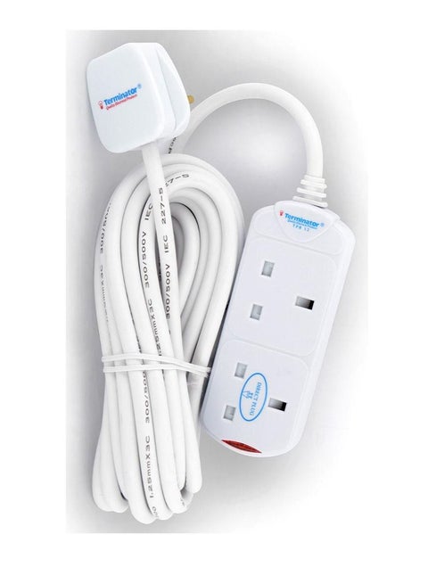 2 Way Power Extension Socket 3M Cable 13A