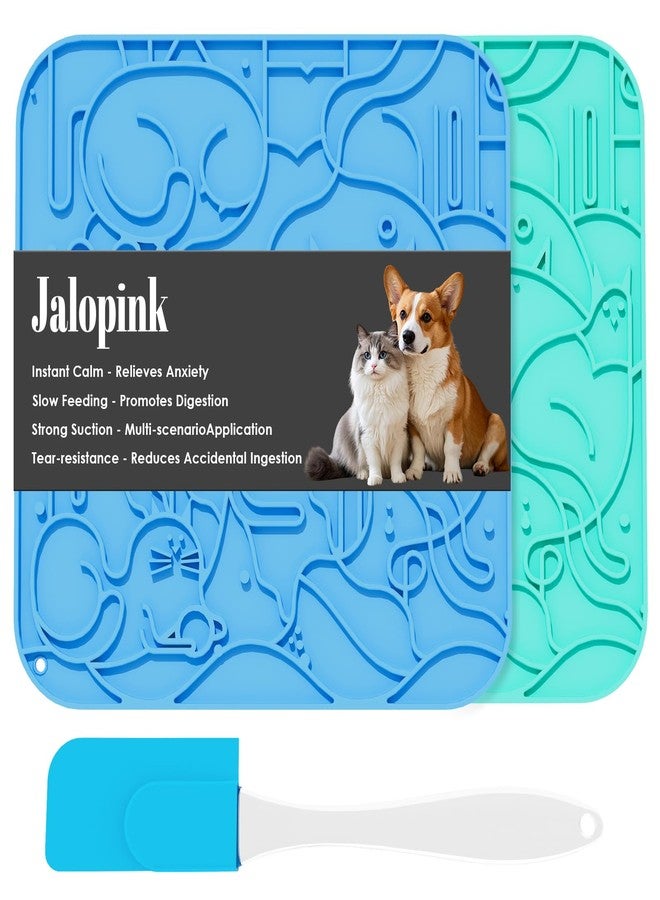 Jalopink Lick Mat for Dogs & Cats, Dog Lick Mat with Suction Cups for Anxiety Relief, Slow Feeder Dog Licking Mat, Puppy Licki Mat for Bath Time, Grooming & Training 2 Pack - Image 1