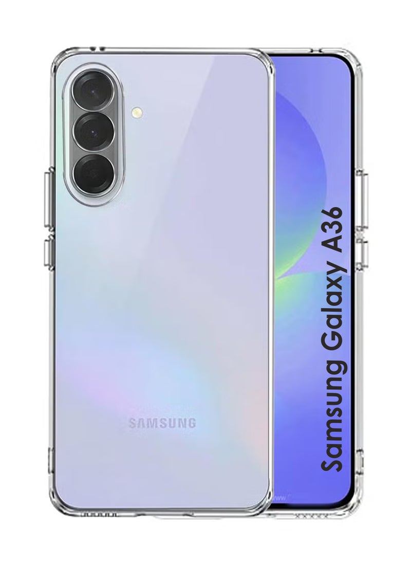 غطاء حماية مقاوم للصدمات لهاتف سامسونج جالاكسي A36 5G - شفاف للغاية، متين، وفتحات دقيقة - حماية من الخدوش والغبار والبقع - غطاء خلفي شفاف من السيليكون لهاتف سامسونج جالاكسي A36 - Image 1