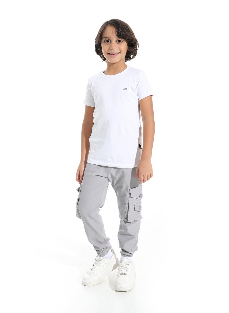 سيزار بنطلون اولادي جبردين مزود  بجيوب وزراير جانبية - Image 4