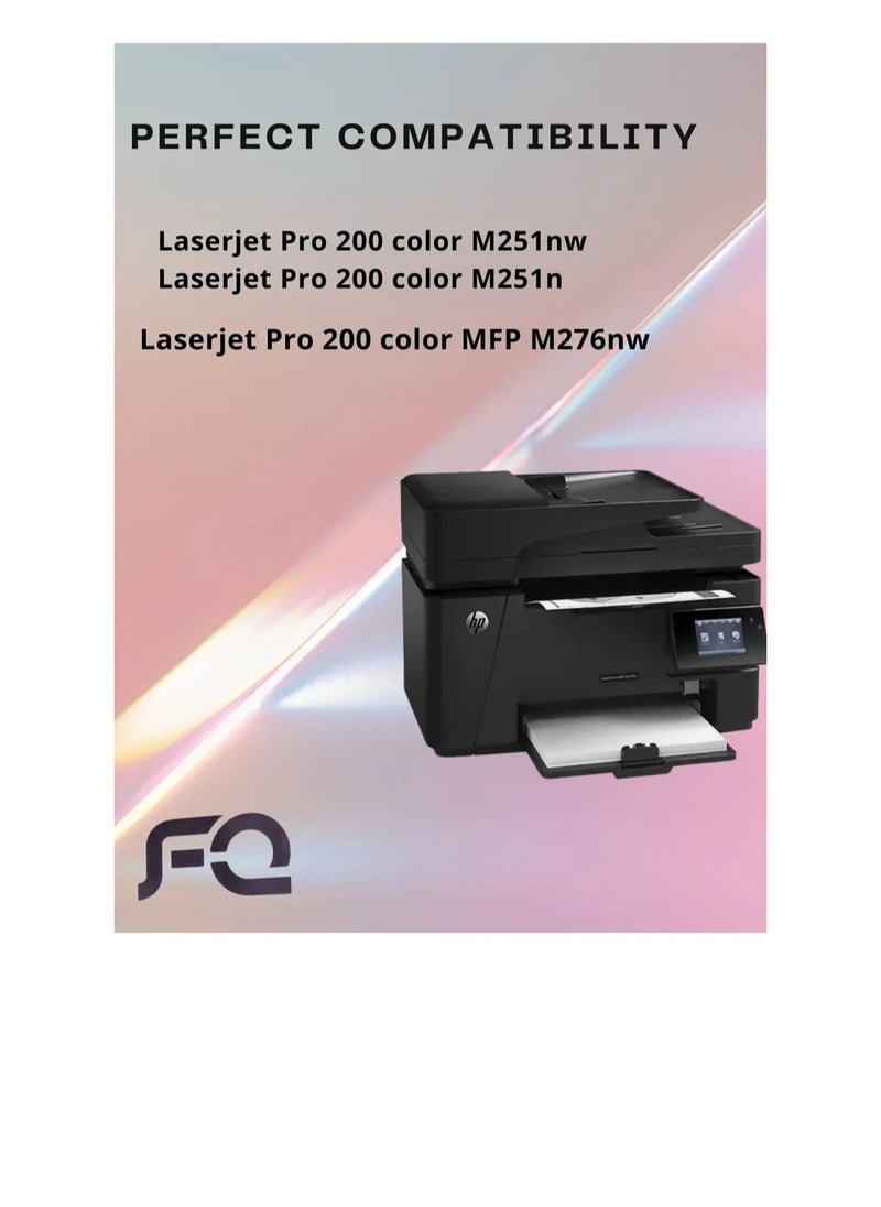 FQ Compatible With Toner Cartridge Full Set of HP 125A/128A/131A And Canon 716/731 Replacement For Hp LaserJet CM1312 CM1312nfi CP1215 CP1515n CP1518ni CF210 CF211 CF212 CF213 Pro 200 M251nw M276nw M276n,CE320 CE321 CE322 CE323 Pro CM1415fn Works With Canon LBP 7110cw LBP 7100cn Canon LBP 5050 8030 8050  - Image 3