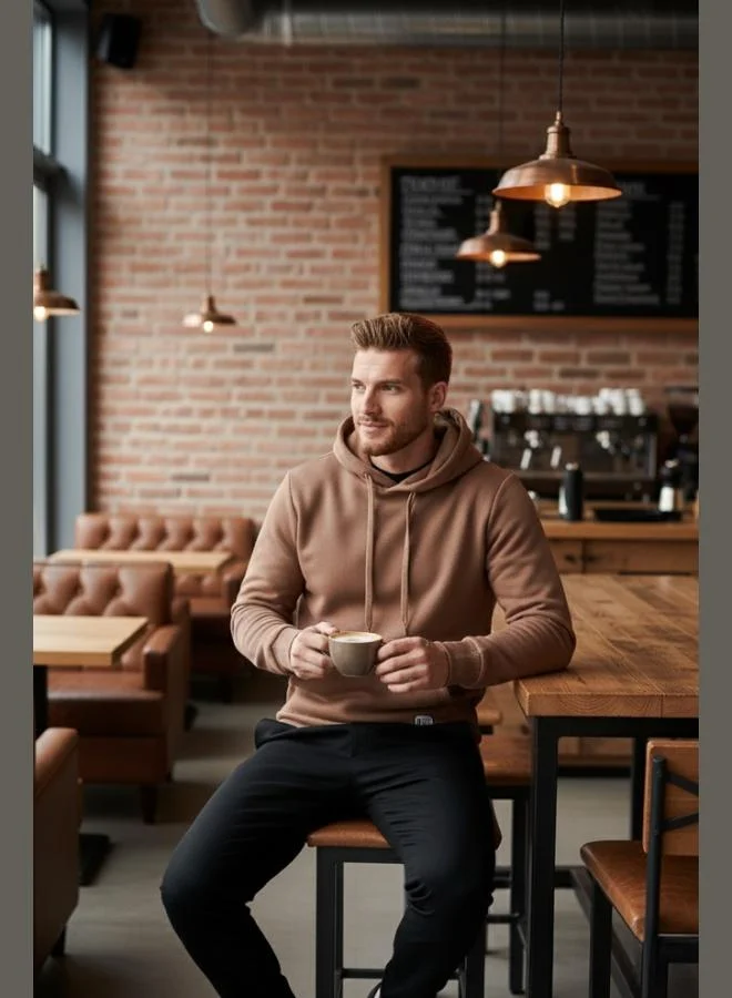 Buratti  Buratti Regular Fit Hooded Sweatshirt with Kangaroo Pocket, Soft Fleece Lining, Men's Sweatshirt 5905281 for Men | Best Price UAE