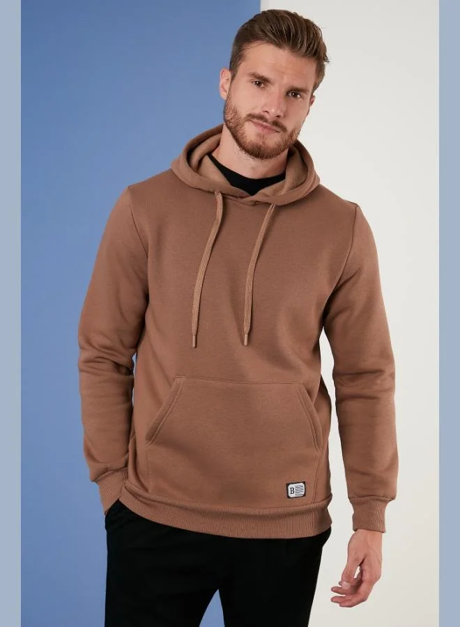 Buratti Regular Fit Hooded Sweatshirt with Kangaroo Pocket, Soft Fleece Lining, Men's Sweatshirt 5905281