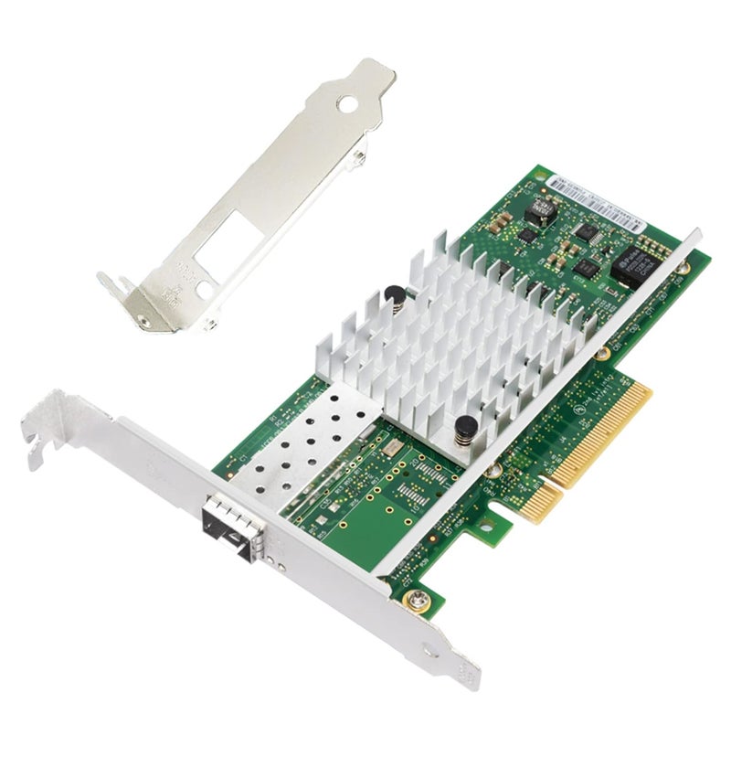 Lemspum 10Gb Network Card Single SFP+ Port PCIE x8 Ethernet Converged Server Adapter NIC Compatible Intel X520-DA1 82599EN Chip Support Windows 7/8/10/11/Visa,Server/Linux/VMware - Image 2