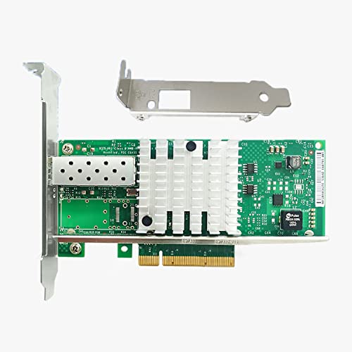 Lemspum 10Gb Network Card Single SFP+ Port PCIE x8 Ethernet Converged Server Adapter NIC Compatible Intel X520-DA1 82599EN Chip Support Windows 7/8/10/11/Visa,Server/Linux/VMware - Image 1