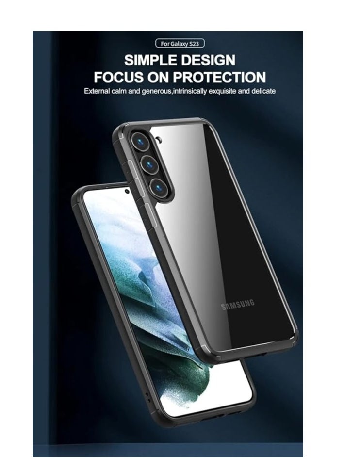 YoYoTech Samsung Galaxy S23 Plus case 6.6 inch 2023 Defender Drop-Resistent Hard Transparent Back Anti Scratch Ultra Thin Shockproof Cover Black  - Image 3