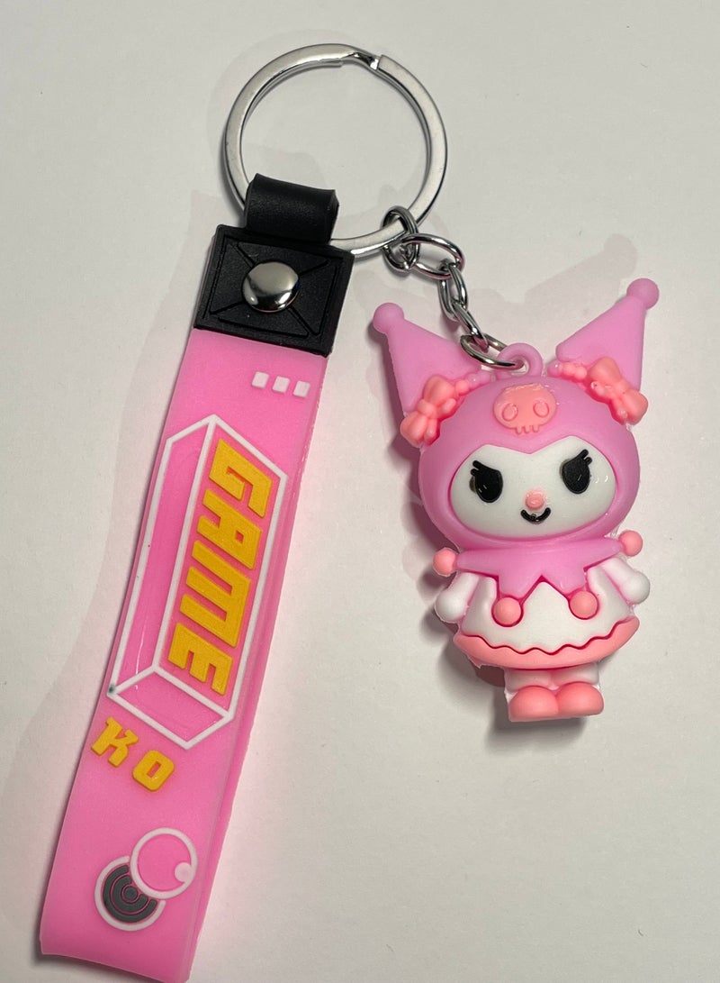 ميدالية مفاتيح كرتونية مميزة سلسلة مفاتيح بشخصية ديزني كيرومي ميلومي مع شريط يتناسب مع مفاتيح السيارة والحقيبة اكسسوار فريد وهدية ابداعية جميلة - Image 1