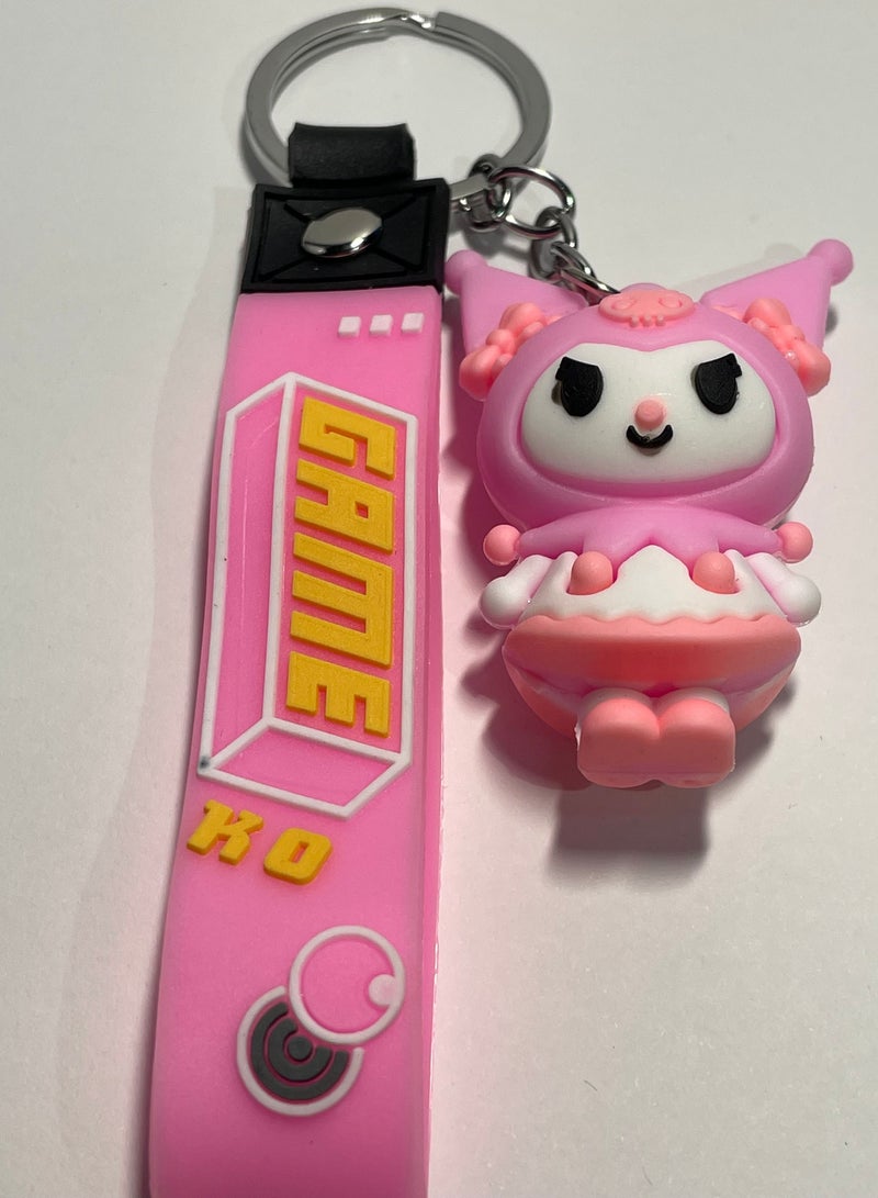 ميدالية مفاتيح كرتونية مميزة سلسلة مفاتيح بشخصية ديزني كيرومي ميلومي مع شريط يتناسب مع مفاتيح السيارة والحقيبة اكسسوار فريد وهدية ابداعية جميلة - Image 2