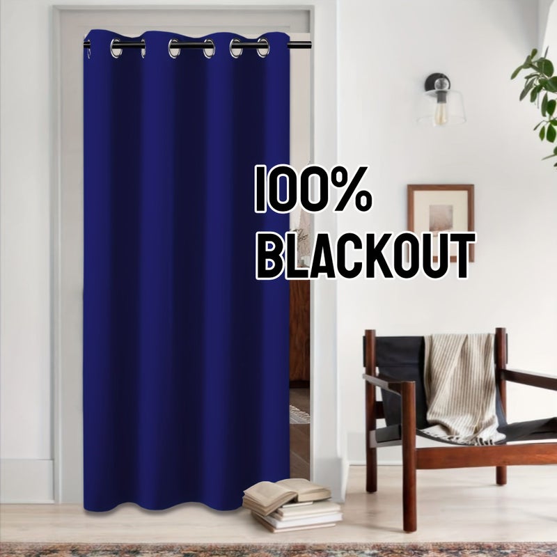 Contemporary 100 Percent Polyester Noren Doorway Curtain Thermal Insulated Light Blocking Solid Color All Season Grommet Top Unlined Fashion Theme for Various Room Types 54W X 54L 137x137cm 1PC Created Sapphire - Image 2