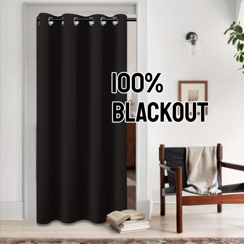Contemporary 100 Percent Polyester Noren Doorway Curtain Thermal Insulated Light Blocking Solid Color All Season Grommet Top Unlined Fashion Theme for Various Room Types 54W X 54L 137x137cm 1PC Created Sapphire - Image 4