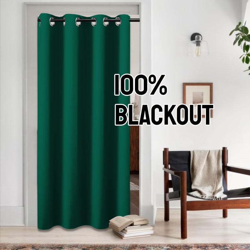 Contemporary 100 Percent Polyester Noren Doorway Curtain Thermal Insulated Light Blocking Solid Color All Season Grommet Top Unlined Fashion Theme for Various Room Types 54W X 54L 137x137cm 1PC Created Sapphire - Image 1