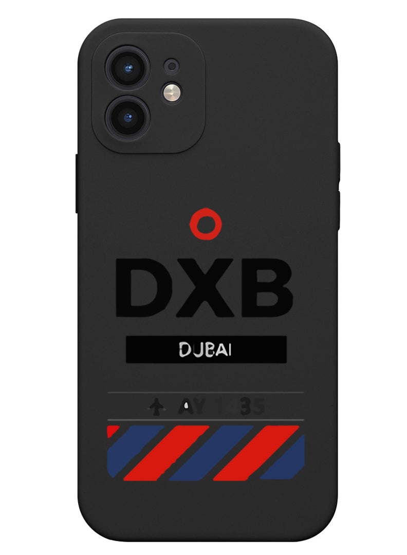 Theodor Protective Slim Fit Case Liquid Silicone Cover with Full Body Protection Anti-Scratch Shockproof Case For iPhone 12 Black  - DXB Black - Image 1