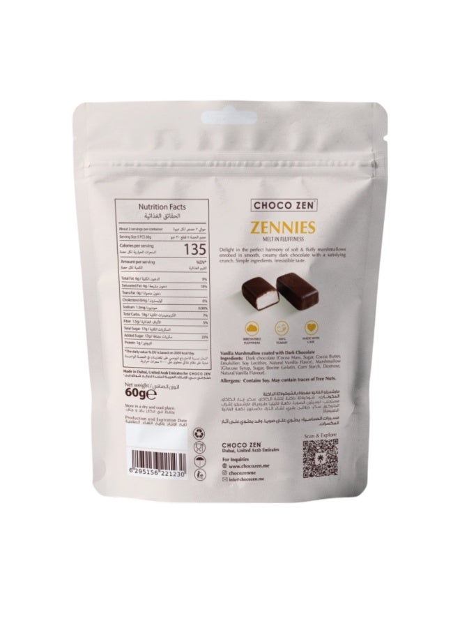 Choco Zen Zennies Melt in Fluffiness Milk Chocolate Marshmallows (60g) |Soft & Fluffy Marshmallows Covered in Premium Belgian 🇧🇪 | No Artificial Flavor or Color| Irresistible Crunchy & Creamy Snack - Image 2