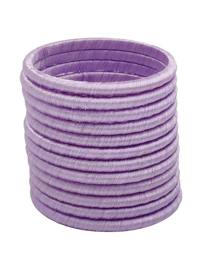 Yaalz Silk Thread Plain Thin Fancy Regular Wear Weightless Dozen Bangles Set For Women Girls - Image 2