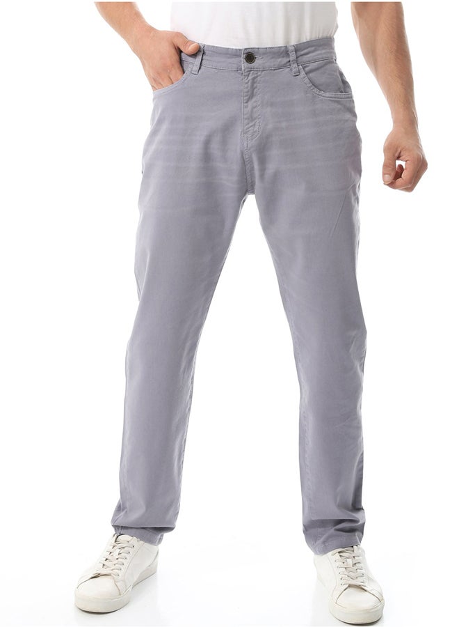 Andora Straight Leg Gabardine Pants_Grey - Image 2