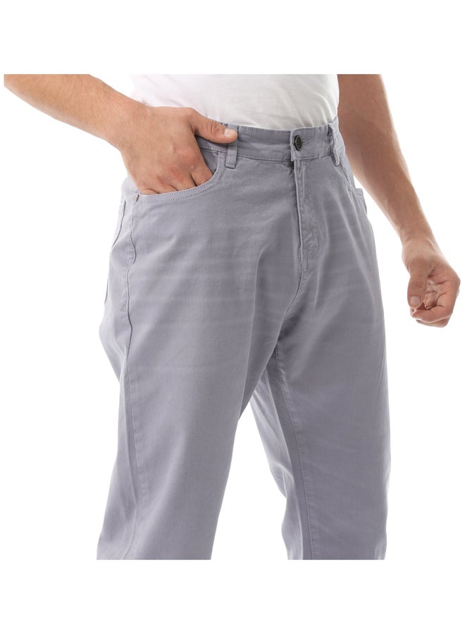 Andora Straight Leg Gabardine Pants_Grey - Image 5