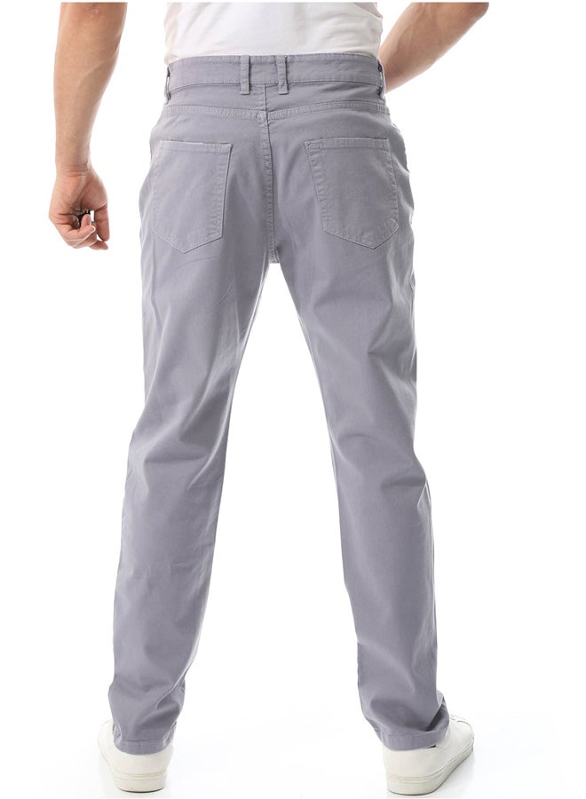 Andora Straight Leg Gabardine Pants_Grey - Image 4