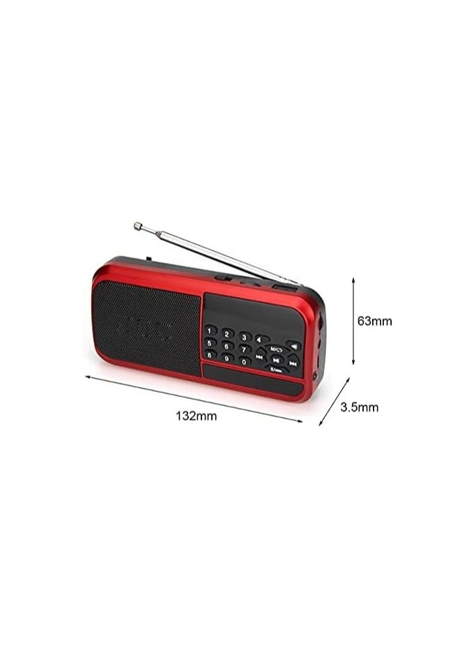 Portable Digital Radio with Battery – Red Color - Image 2