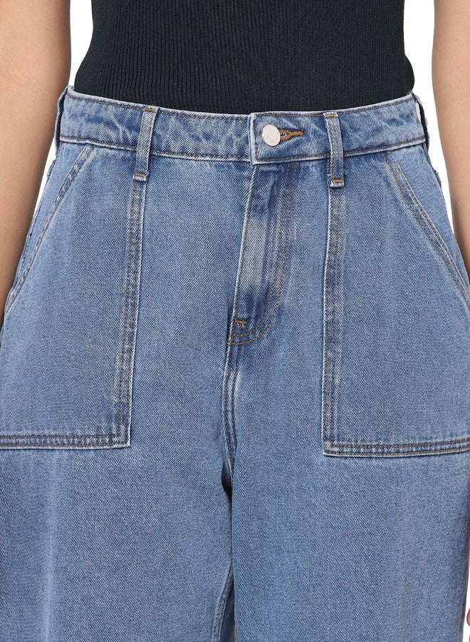 Only Girl's Loose Casual Pants (246044801_Blue_38) - Image 4