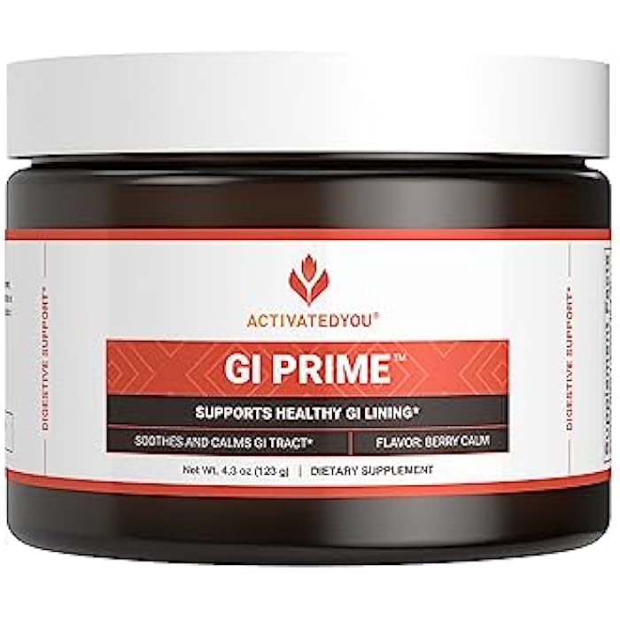 ACTIVATEDYOU GI Prime Digestive Health Drink to Support a Healthy GI Lining, Improve Digestive Comfort and Energy - Berry Calm Flavor (30 Servings) - Image 1