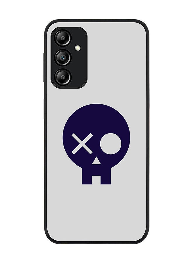 Stylizedd Rugged Black edge case for Samsung Galaxy A24 4G Slim fit Soft Case Flexible Rubber Edges Anti Drop TPU Gel Thin Cover - Skull Patch  - Image 1