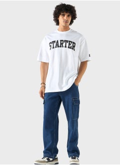 STARTER قميص بأزرار بتصميم شعار مناسب بشكل منتظم  - Image 4