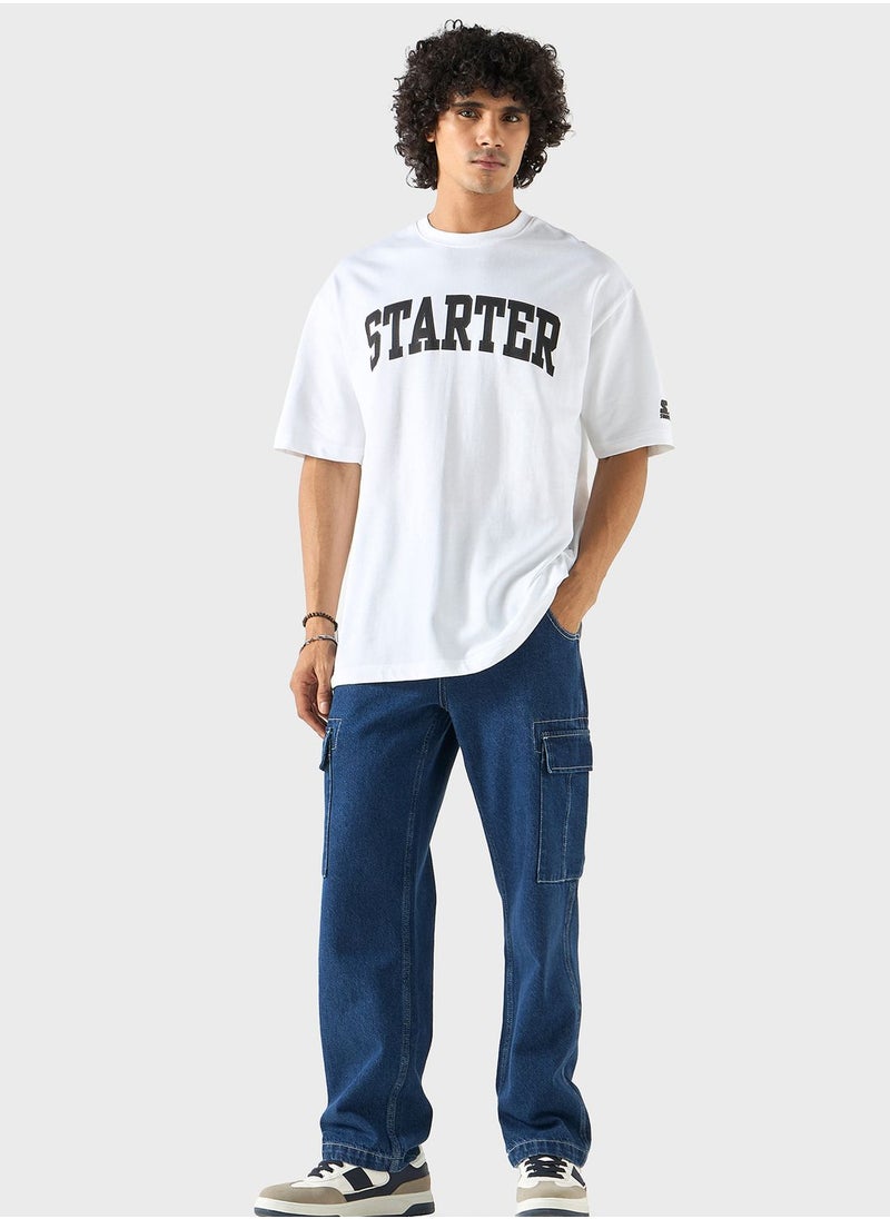 STARTER - قميص بأزرار بتصميم شعار مناسب بشكل منتظم - Image 1