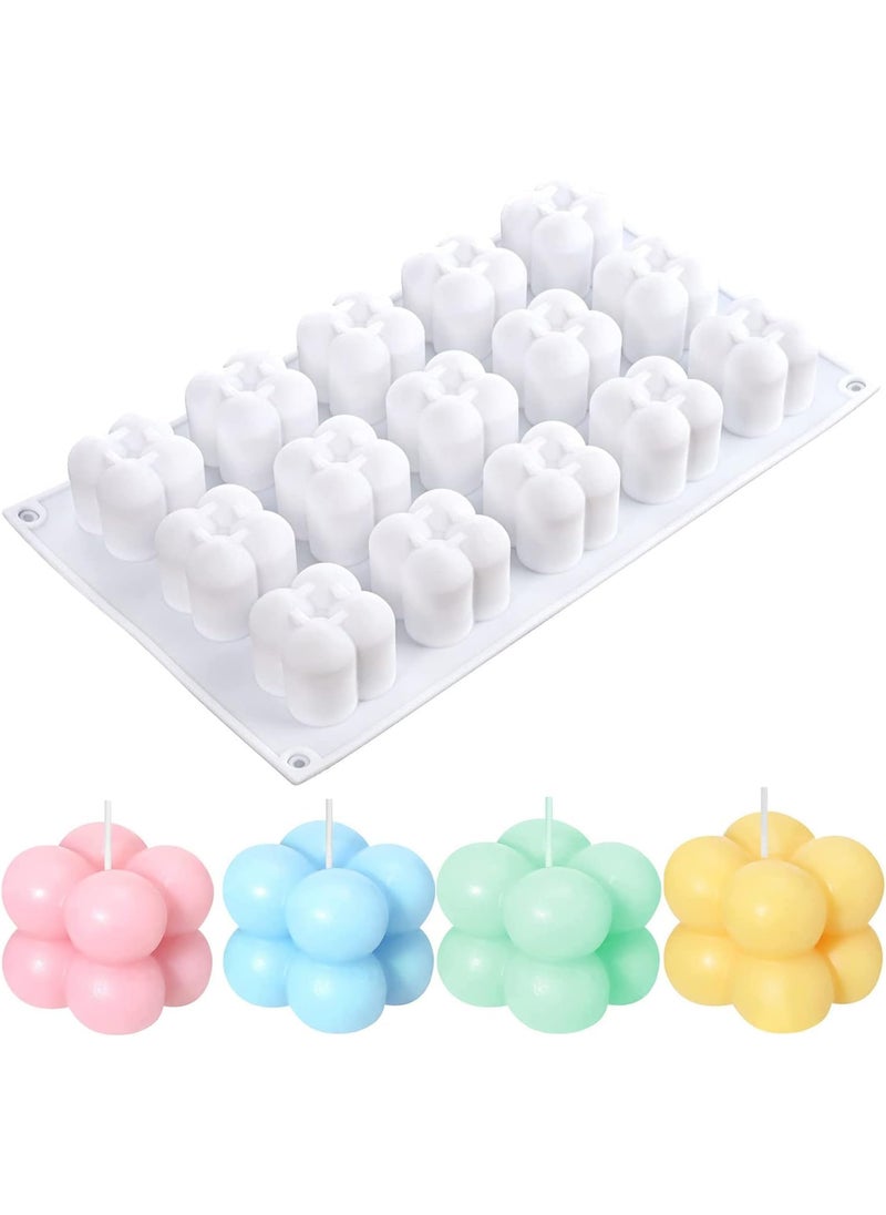 Karp KARP 3D Bubble Candle Cube Molds - 15-Cavity- Ideal for Diwali Candles, Soap Making, Cake Decoration, Pastry, Mousse, Dessert, Trifle, Pudding, Jelly, Cheesecake -Assorted Color (1 Qty)  - Image 1
